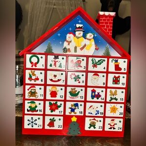 Kurt Adler Wood Door Advent Calendar House Christmas Countdown Santa Toys